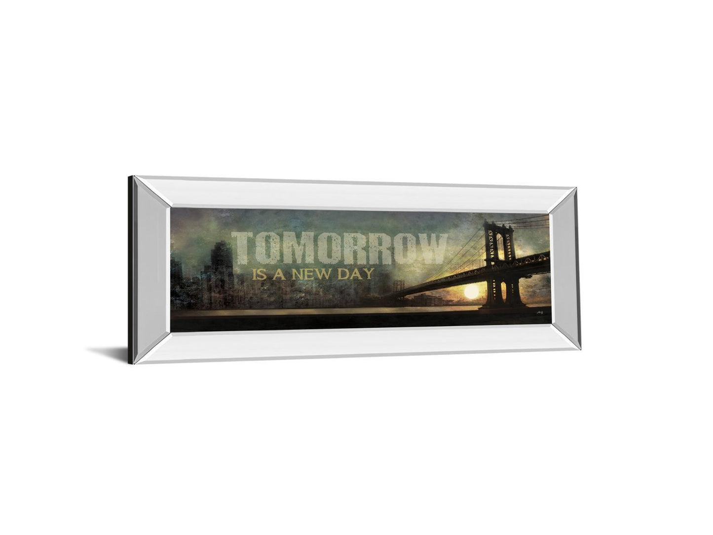 Tomorrow Is A New Day By Marla Rae - Mirrored Frame Wall Art - Dark Gray Classy Art