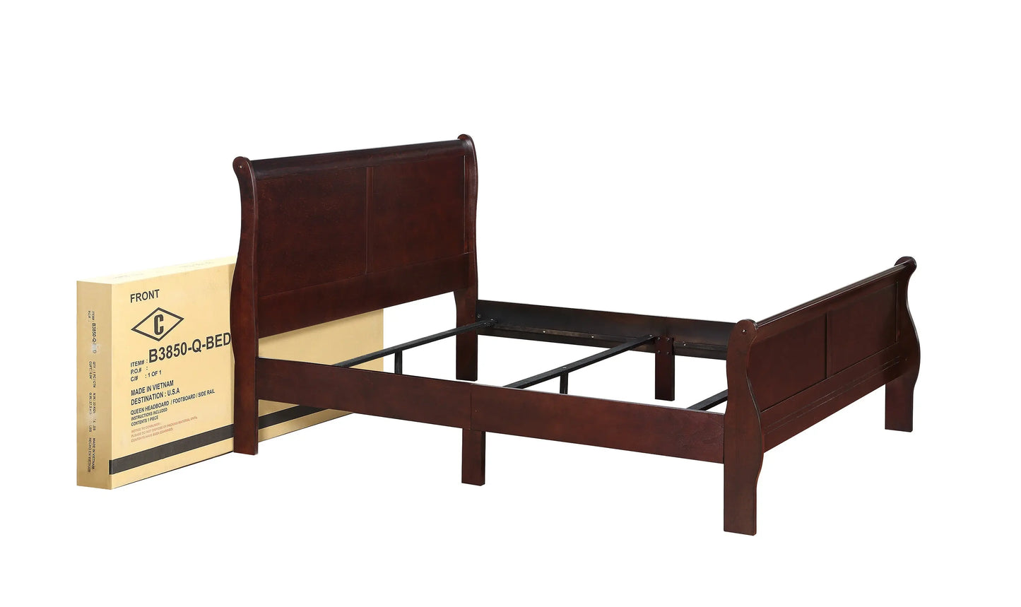 Louis Philip Cherry King Sleigh Bed Crown Mark