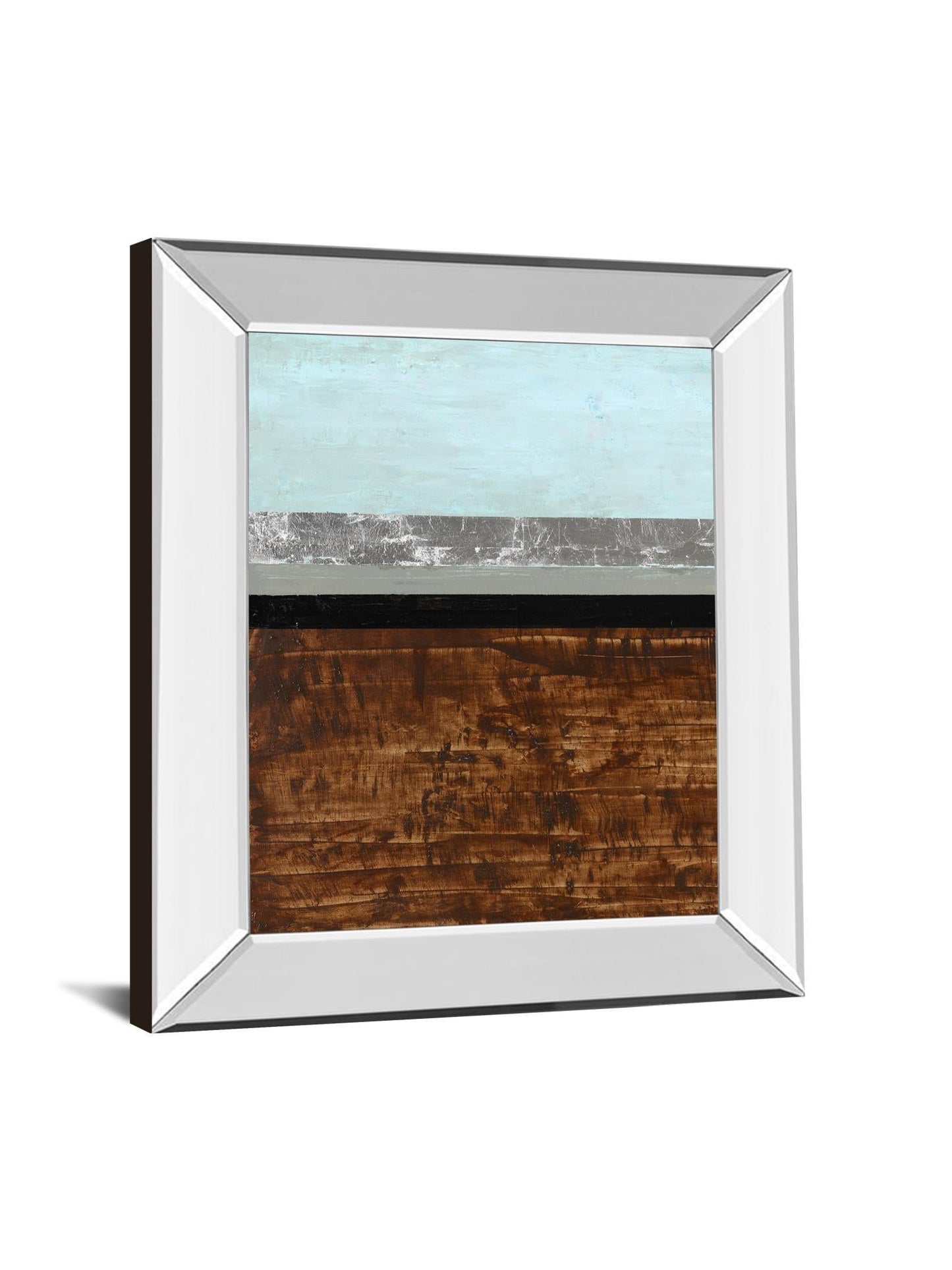 Textured Light I By Natalie Avondet - Mirror Framed Print Wall Art - Dark Brown Classy Art