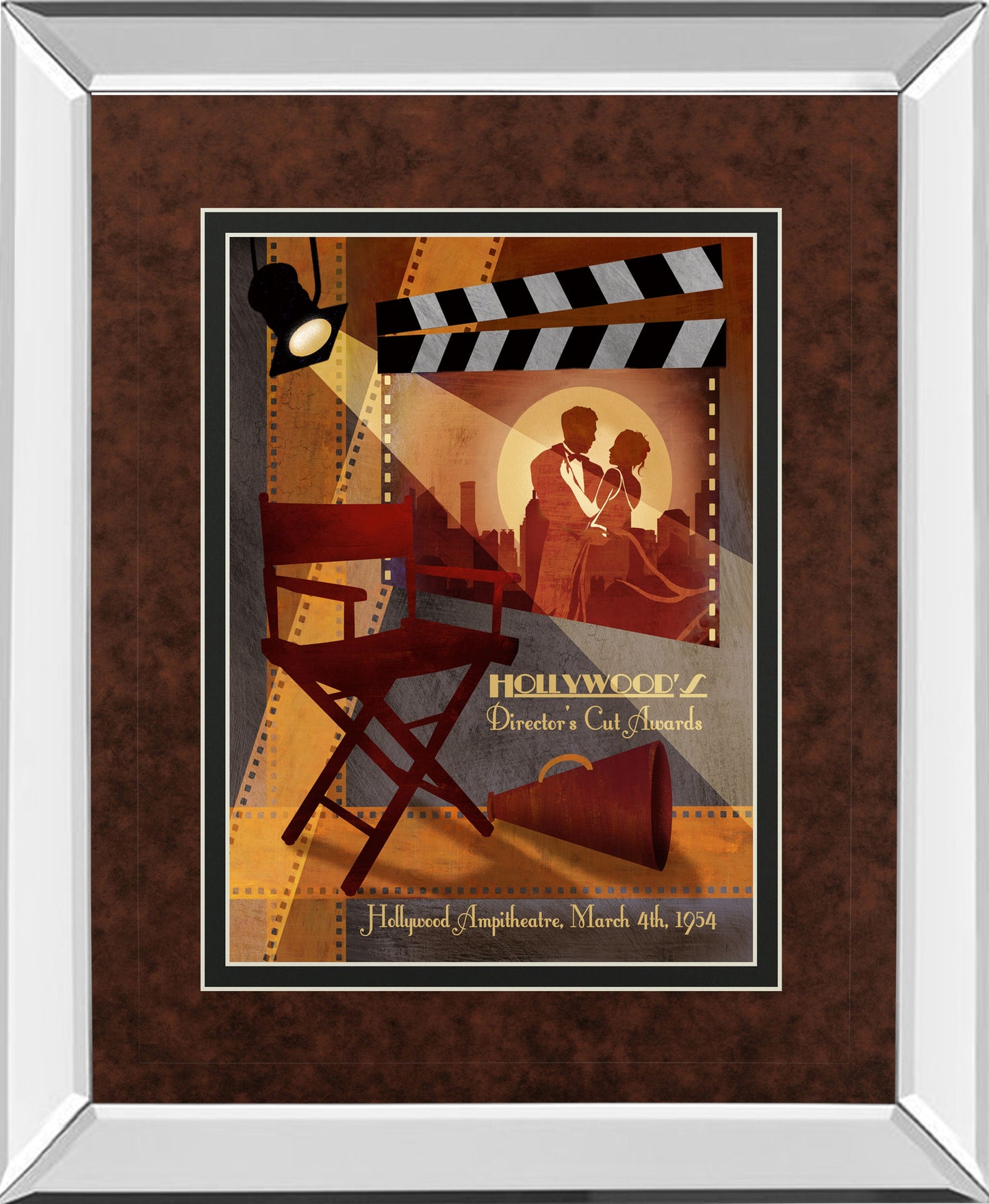 34x40 Director's Cut Awards By Conrad Knutsen - Mirror Framed Print Wall Art - Red Classy Art