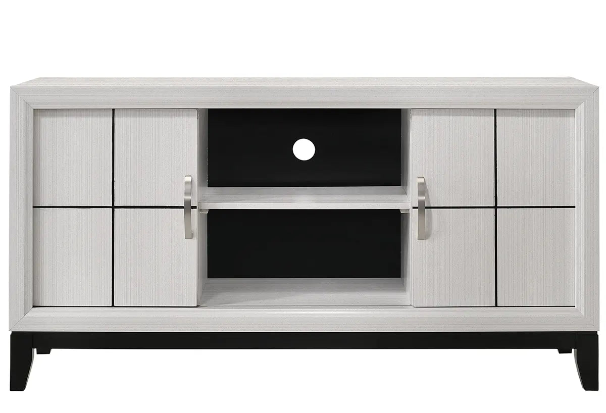 Akerson Chalk White 55" TV Stand Crown Mark