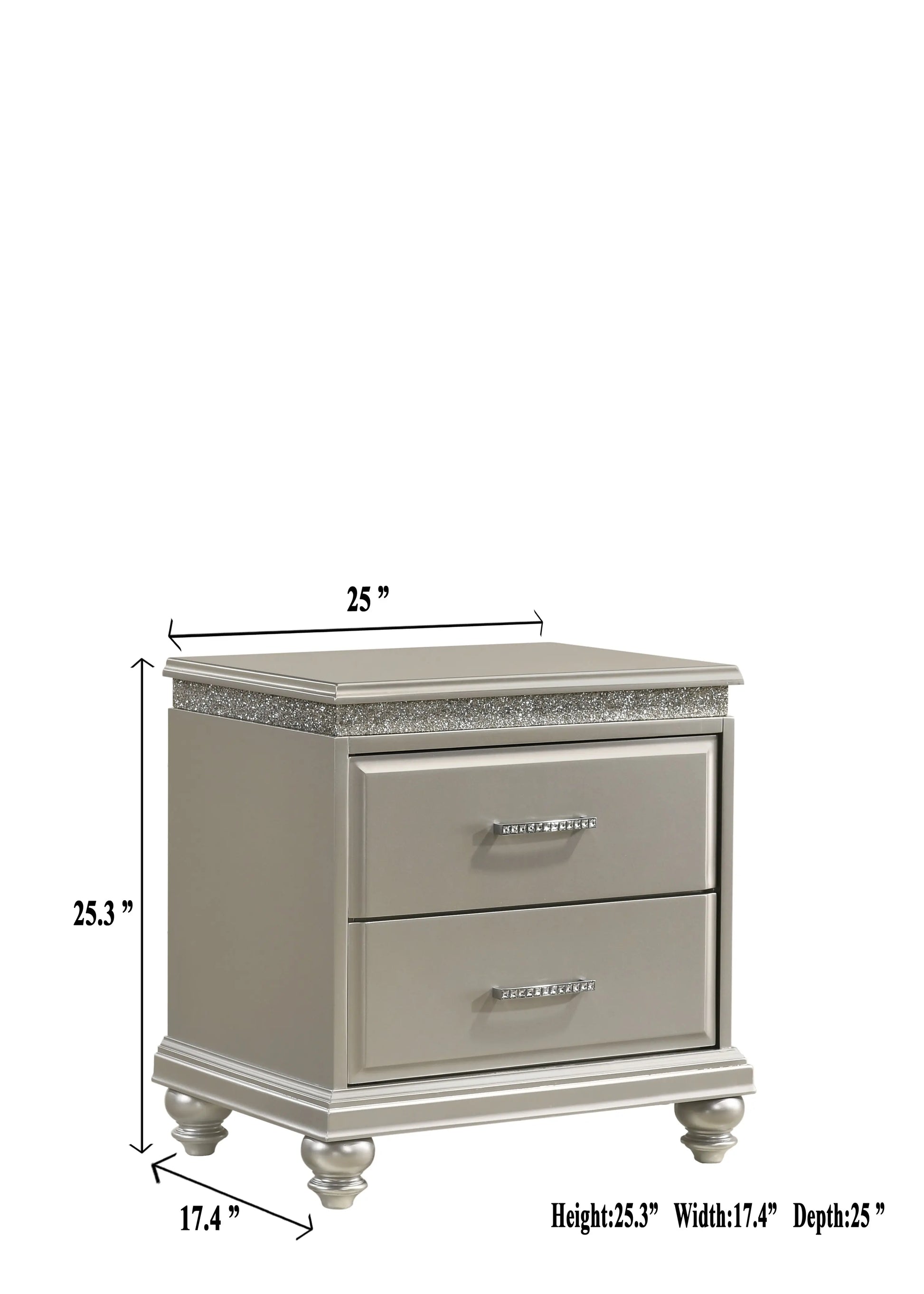 Valiant Champagne Silver Nightstand Crown Mark