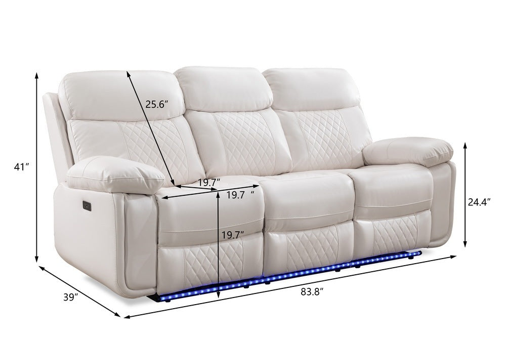 2 Pieces Power Reclining Sofa Sets,Technical Leather Power reclining Loveseat Power recliner  w/ Bluetooth speaker / LED strip for Living Room,White House to Home Furnishings LLC