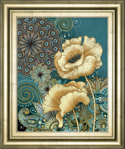 Inspired Blooms 2 By Conrad Knutsen - Framed Print Wall Art - Green Classy Art