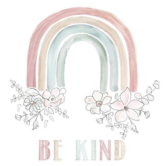 Soft Stripey Rainbow By Nan - Beige Classy Art