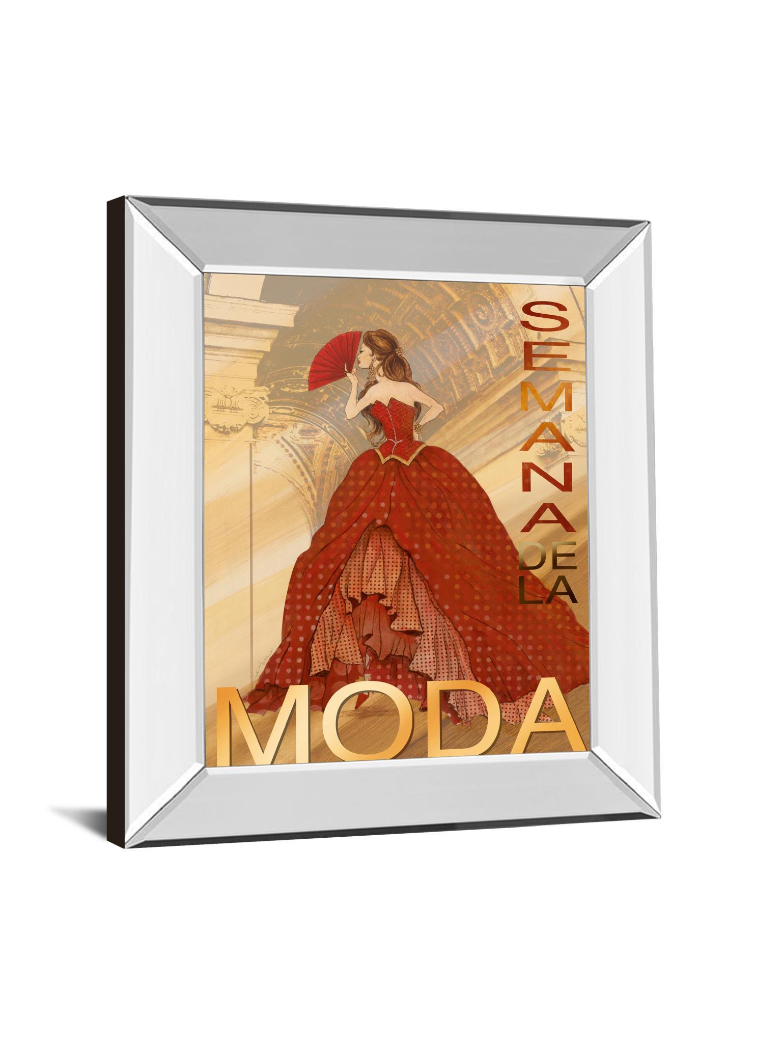 Semana De La Moda By Tava Studio - Mirror Framed Print Wall Art - Red Classy Art