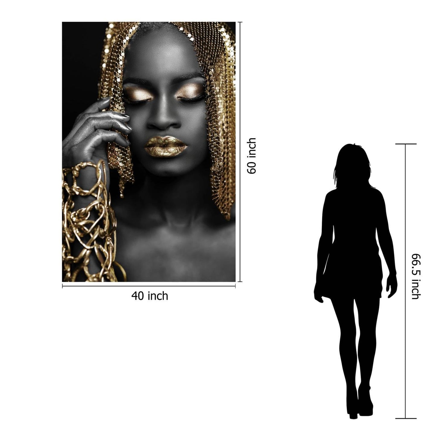 Floating Tempered Glass With Foil All In Gold - Dark Gray Classy Art