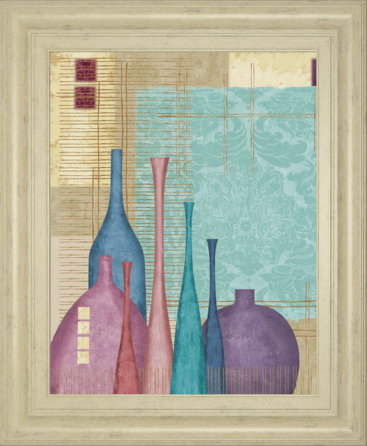 Raku I By Linda Wood - Framed Print Wall Art - Purple Classy Art