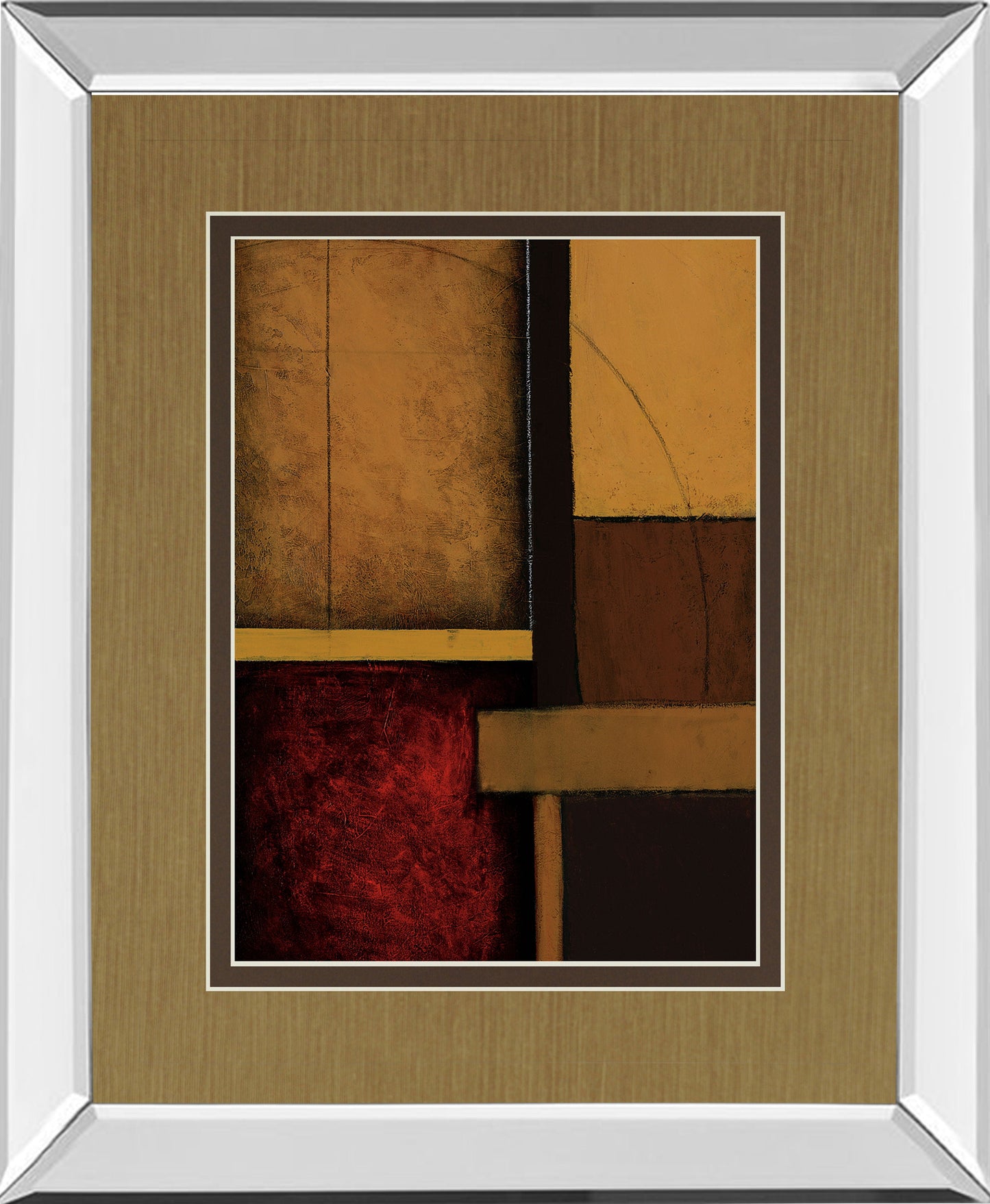 Gateways I By Patrick St. Germain - Mirror Framed Print Wall Art - Dark Brown Classy Art