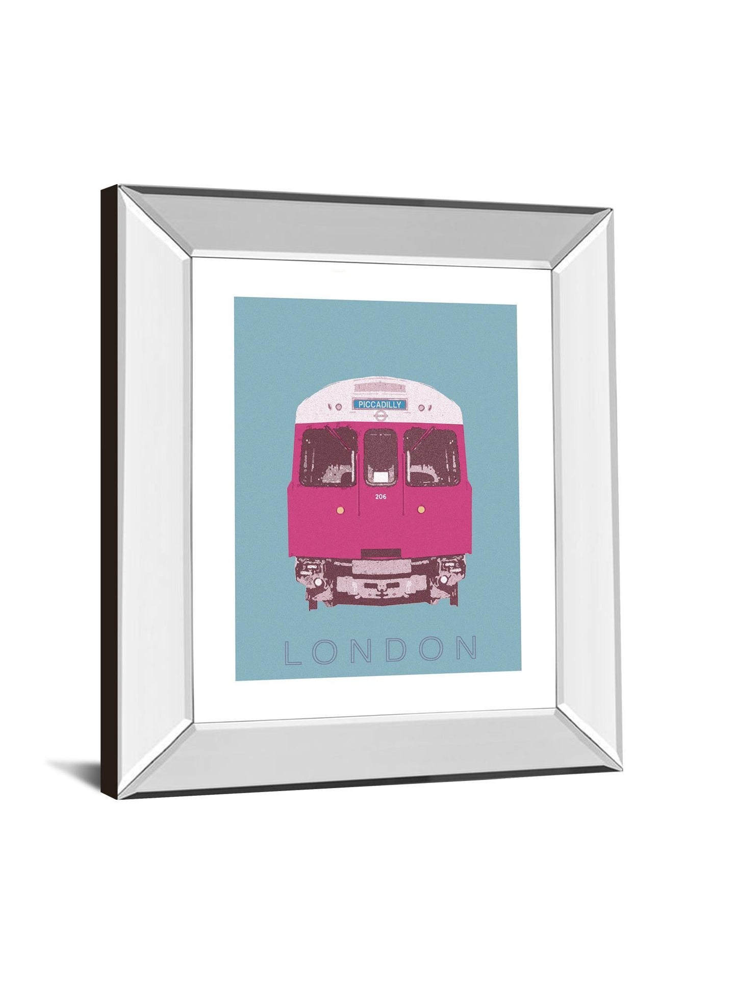 London Transport 3 By Ben James - Mirror Framed Print Wall Art - Purple Classy Art