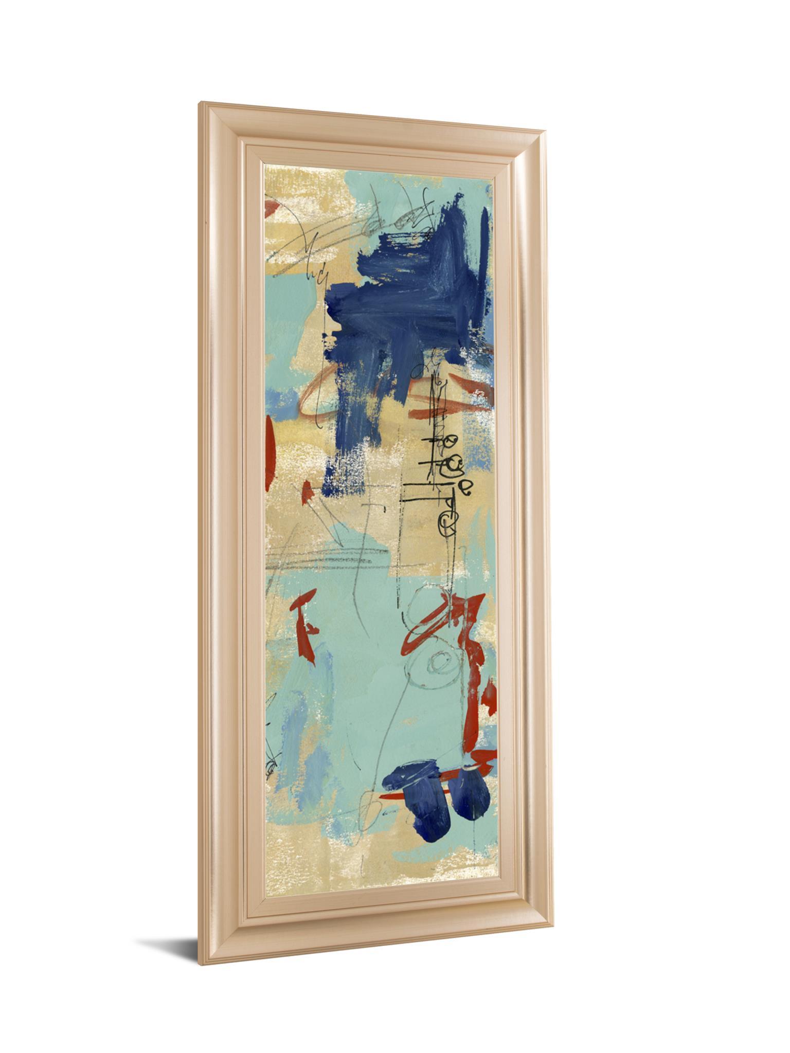 Composition 4a By Melissa Wang - Framed Print Wall Art - Blue Classy Art