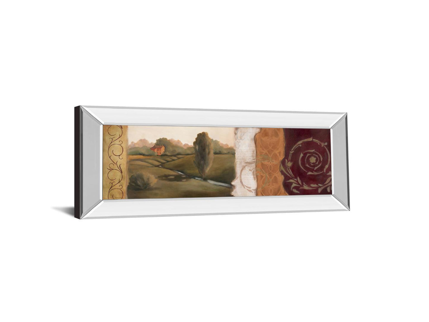 Tuscan Scene II - Mirror Framed Print Wall Art - Red Classy Art