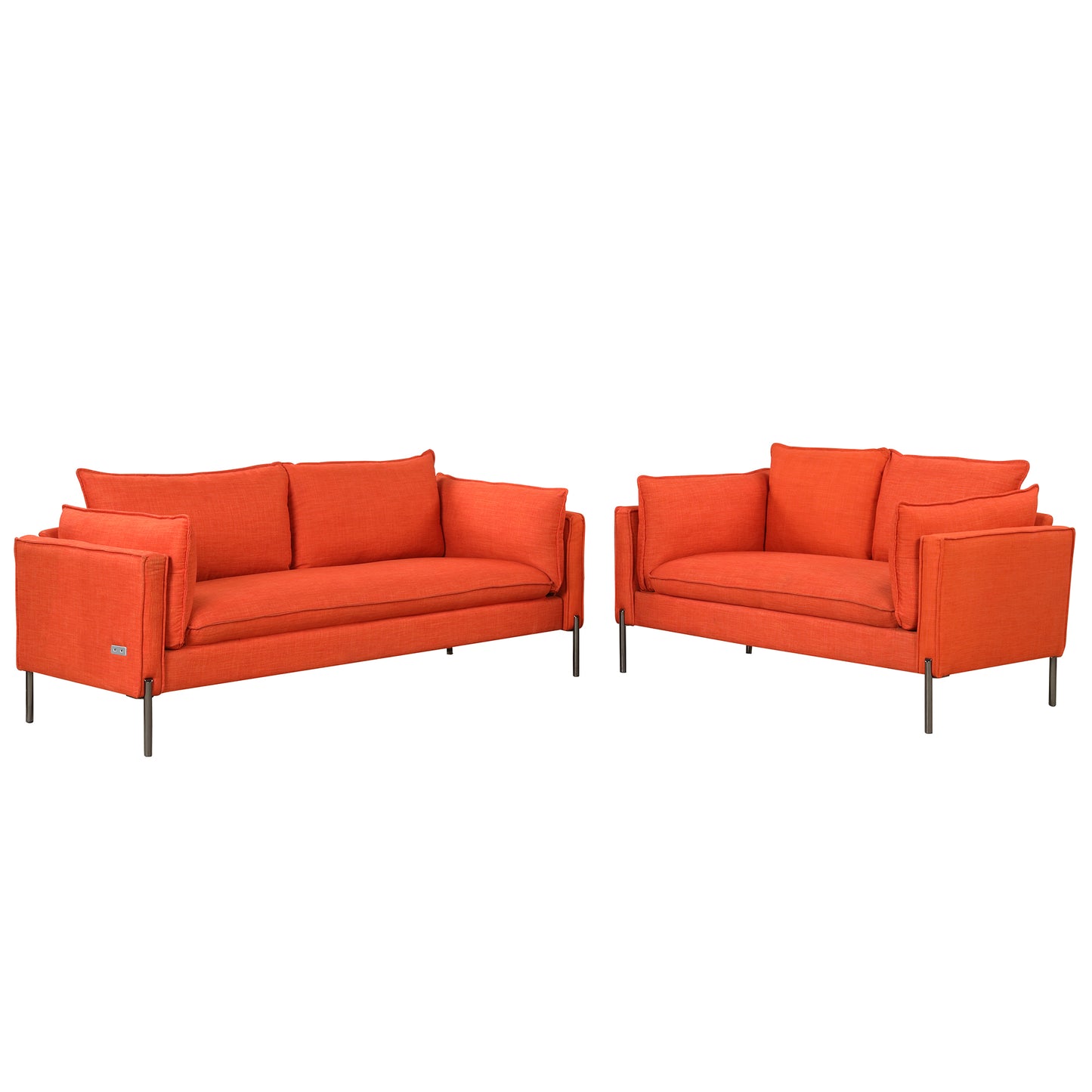 2 Piece Sofa Sets Modern Linen Fabric Upholstered  Loveseat and 3 Seat Couch Set Furniture for Different Spaces,Living Room,Apartment(2+3 seat) House to Home Furnishings LLC