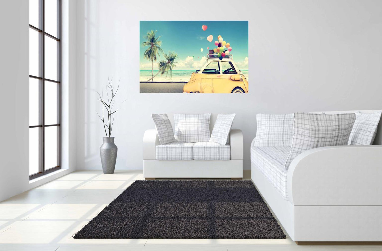 Floating Tempered Glass With Foil Vacation - Blue Classy Art