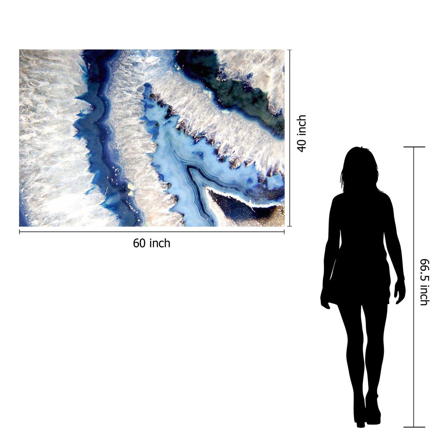 Floating Tempered Glass With Foil - Blue Classy Art