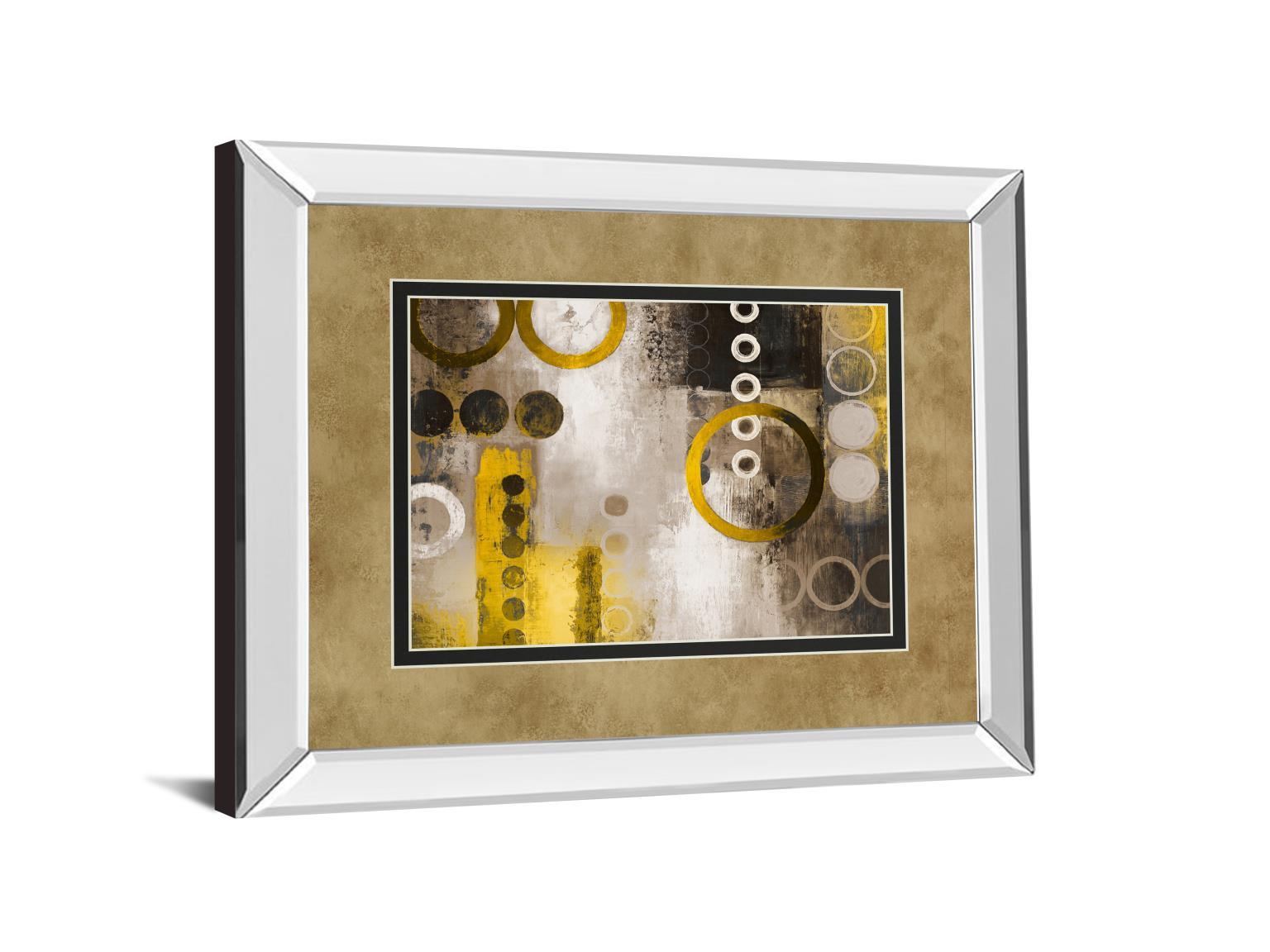 Yellow Liberated By Michael Marcon - Mirror Framed Print Wall Art - Gold Classy Art