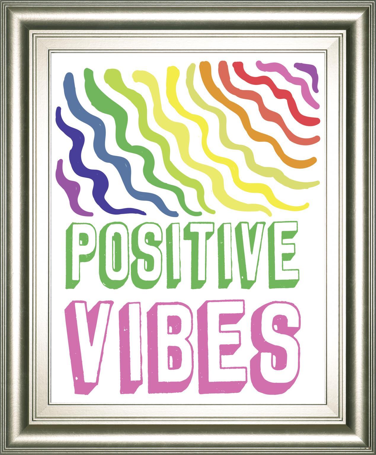 Postivie Vibes By Elizabeth Medley - Purple Classy Art