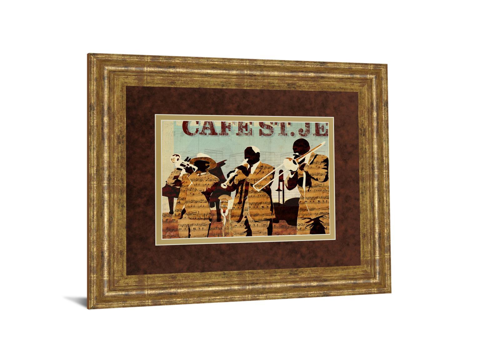 Cafe Saint Jean By Kyle Mosher - Framed Print Wall Art - Gald - Yellow Classy Art