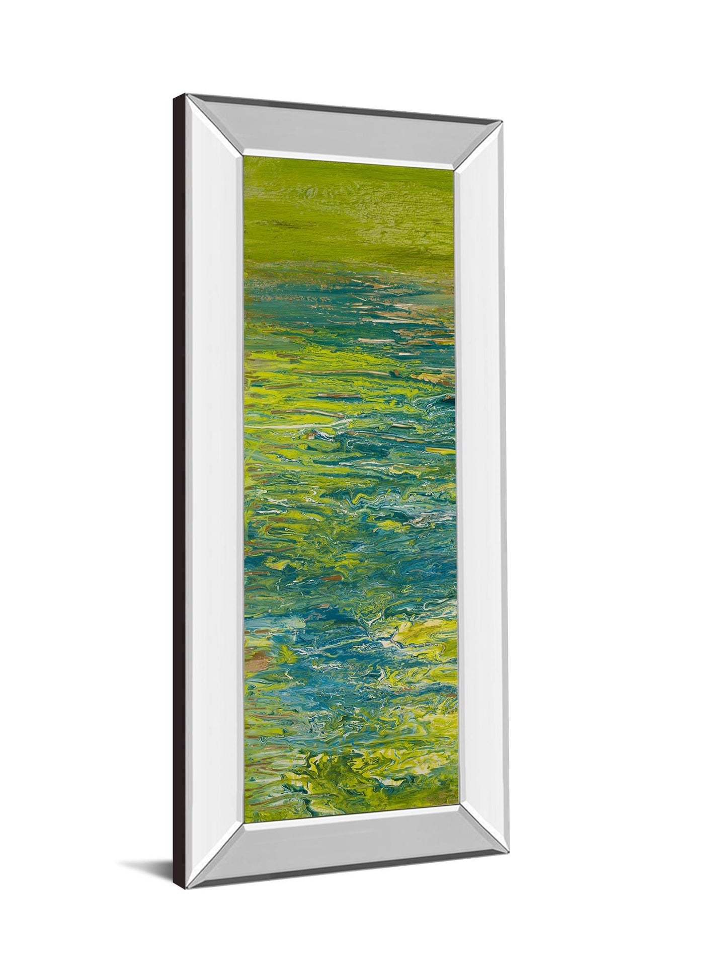 The Lake Il By Roberto Gonzalez - Mirror Framed Print Wall Art - Blue Classy Art