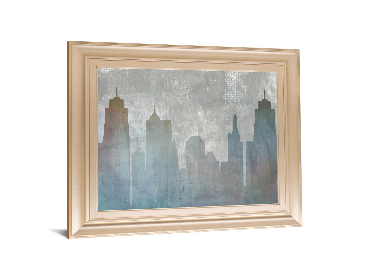 Urban Reflections By Louis Dunca-he - Framed Print Wall Art - Blue Classy Art