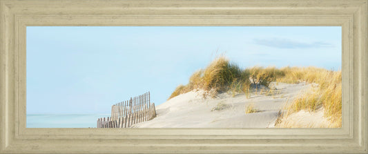 Beachscape L By James Mcloughlin - Framed Print Wall Art - Blue Classy Art