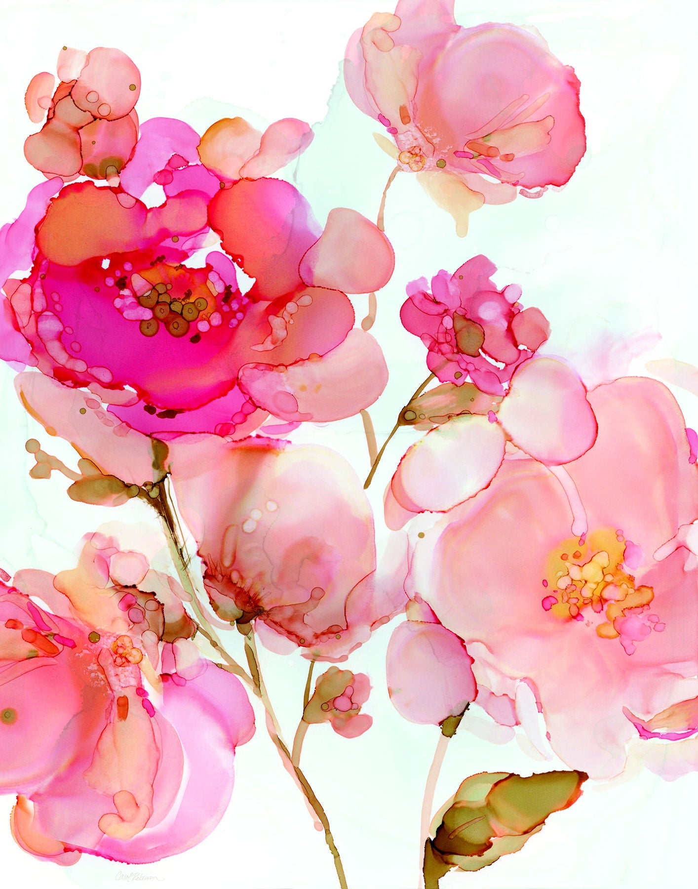 Vivid Peonies By Carol Robinson - Pink Classy Art