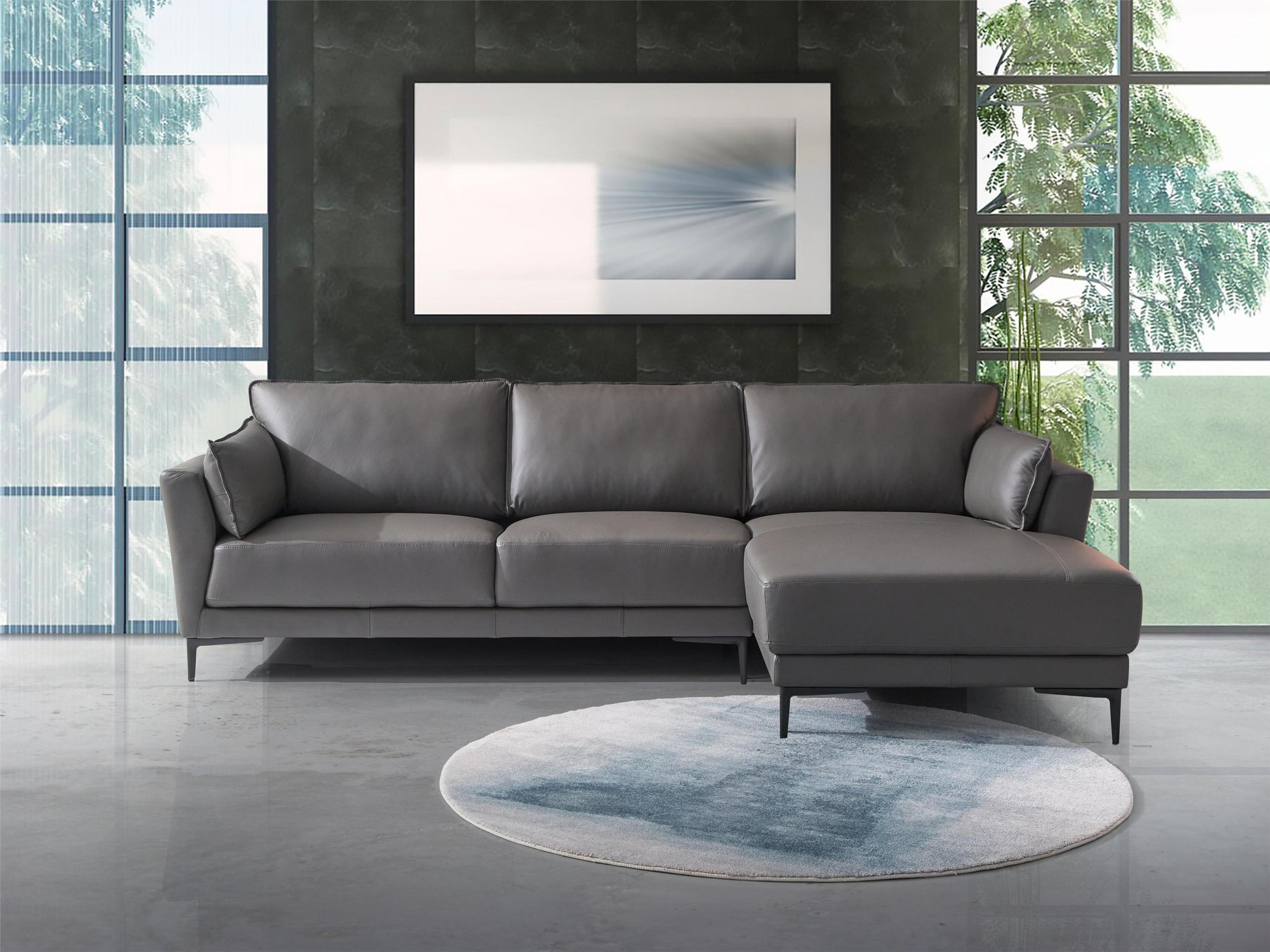 ACME Meka Sectional Sofa, Anthracite Leather LV02396 ***(FREE SHIPPING)*** House to Home Furnishings LLC