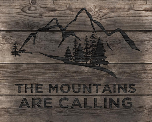 Mountains Are Calling By Cad Designs (Framed) (Small) - Dark Brown Classy Art