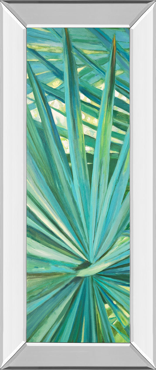 Fan Palm I By Suzanne Wilkins - Mirror Framed Print Wall Art - Green Classy Art