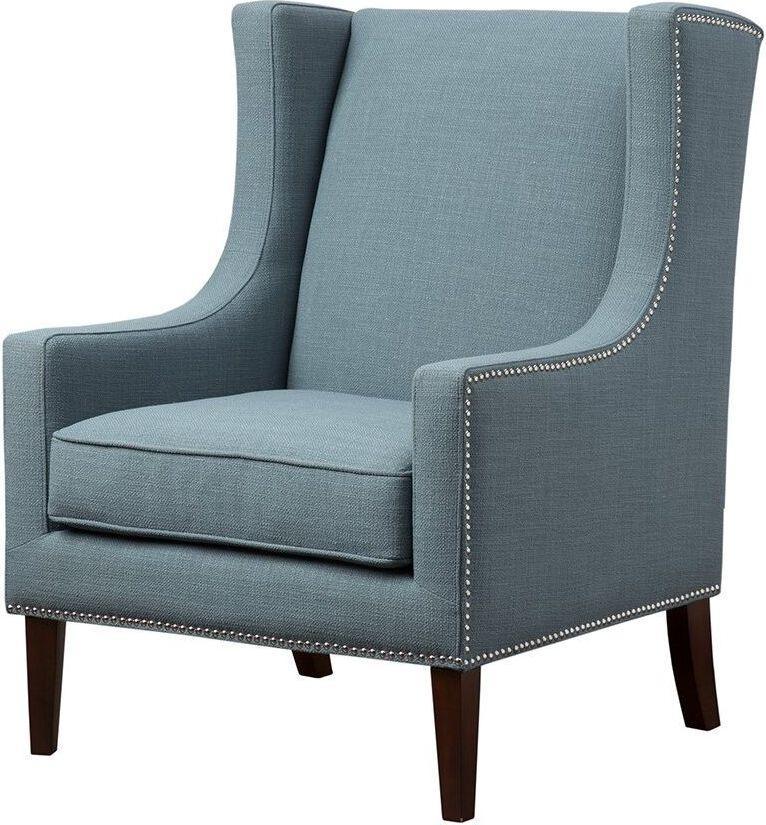 Barton Wing Chair Blue Olliix.com