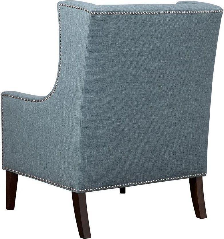 Barton Wing Chair Blue Olliix.com