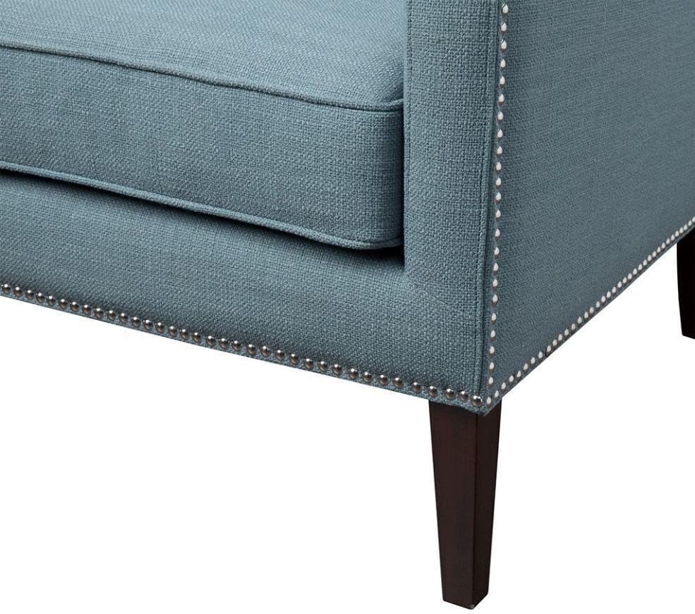 Barton Wing Chair Blue Olliix.com