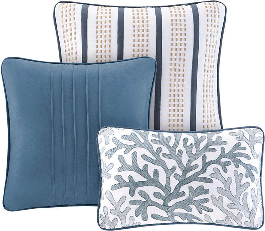 Bayside King Reversible Coverlet Set Blue Olliix.com