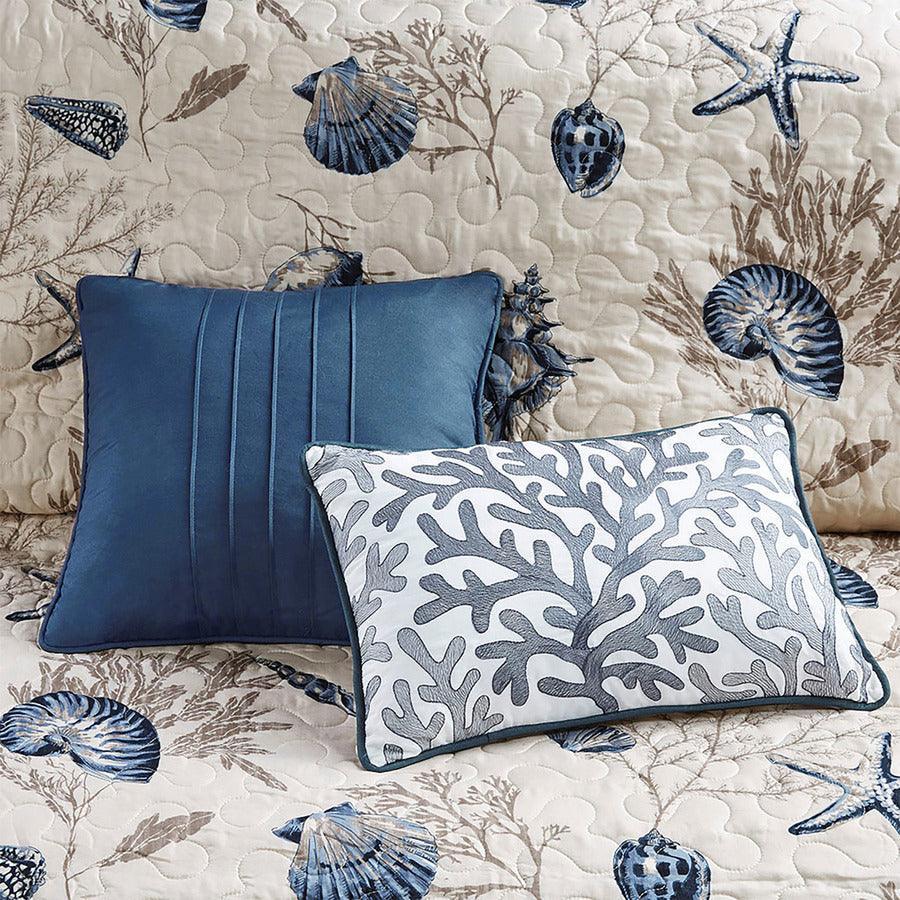 Bayside King Reversible Coverlet Set Blue Olliix.com