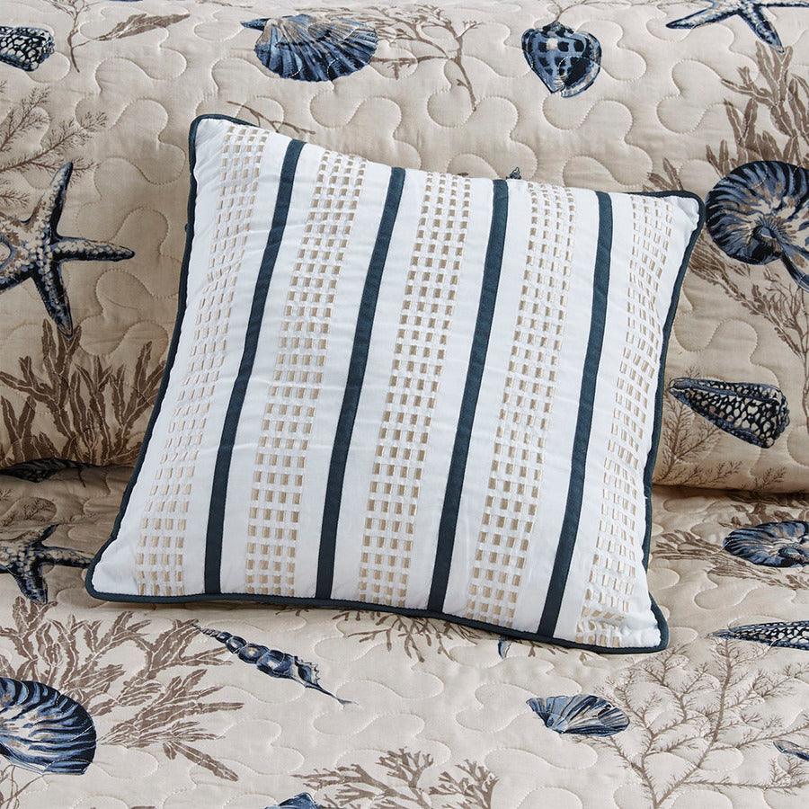 Bayside King Reversible Coverlet Set Blue Olliix.com