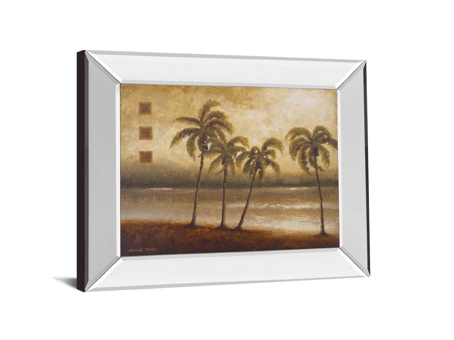 Tropical Escape I By Michael Marcon - Mirror Framed Print Wall Art - Green Classy Art