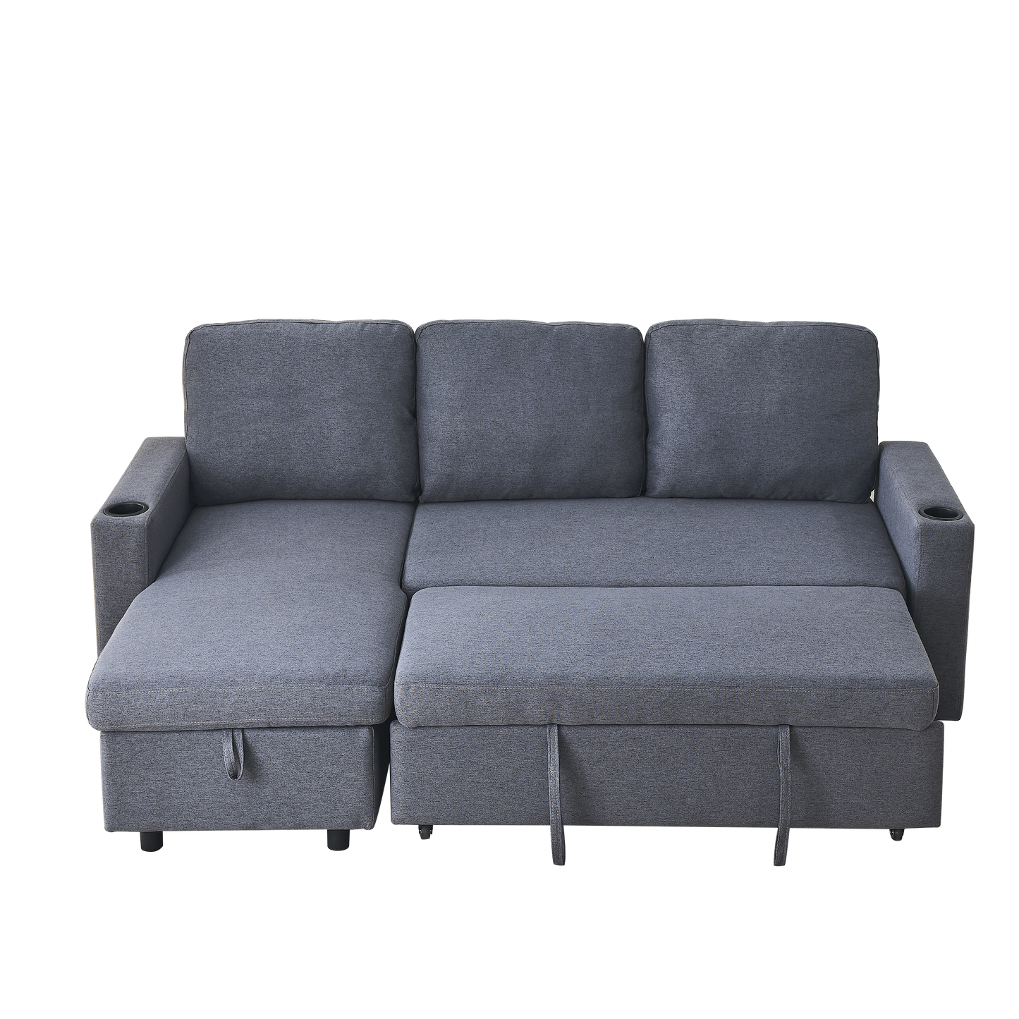 FX78.7"Comfortable Linen L-Shaped Combo Sofa Sofa Bed, Living Room Furniture Sets for Tight Spaces, Reversible Sleeper Combo Sofa with Pullout Bed,Reversible Sofa Bed for Living Room, Office, Apartmen House to Home Furnishings LLC