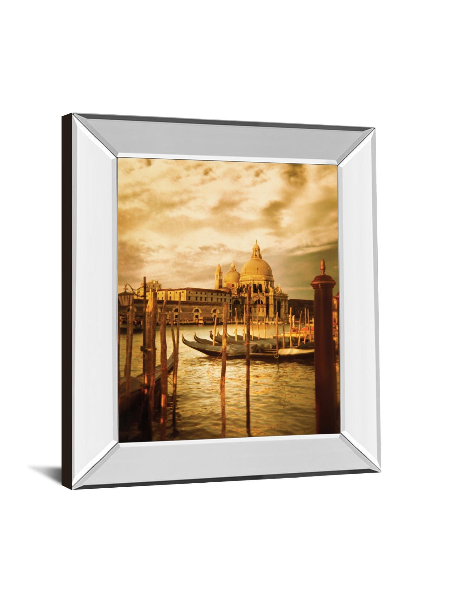 Venezia Sunset Il By Thompson - Mirror Framed Print Wall Art - Gold Classy Art