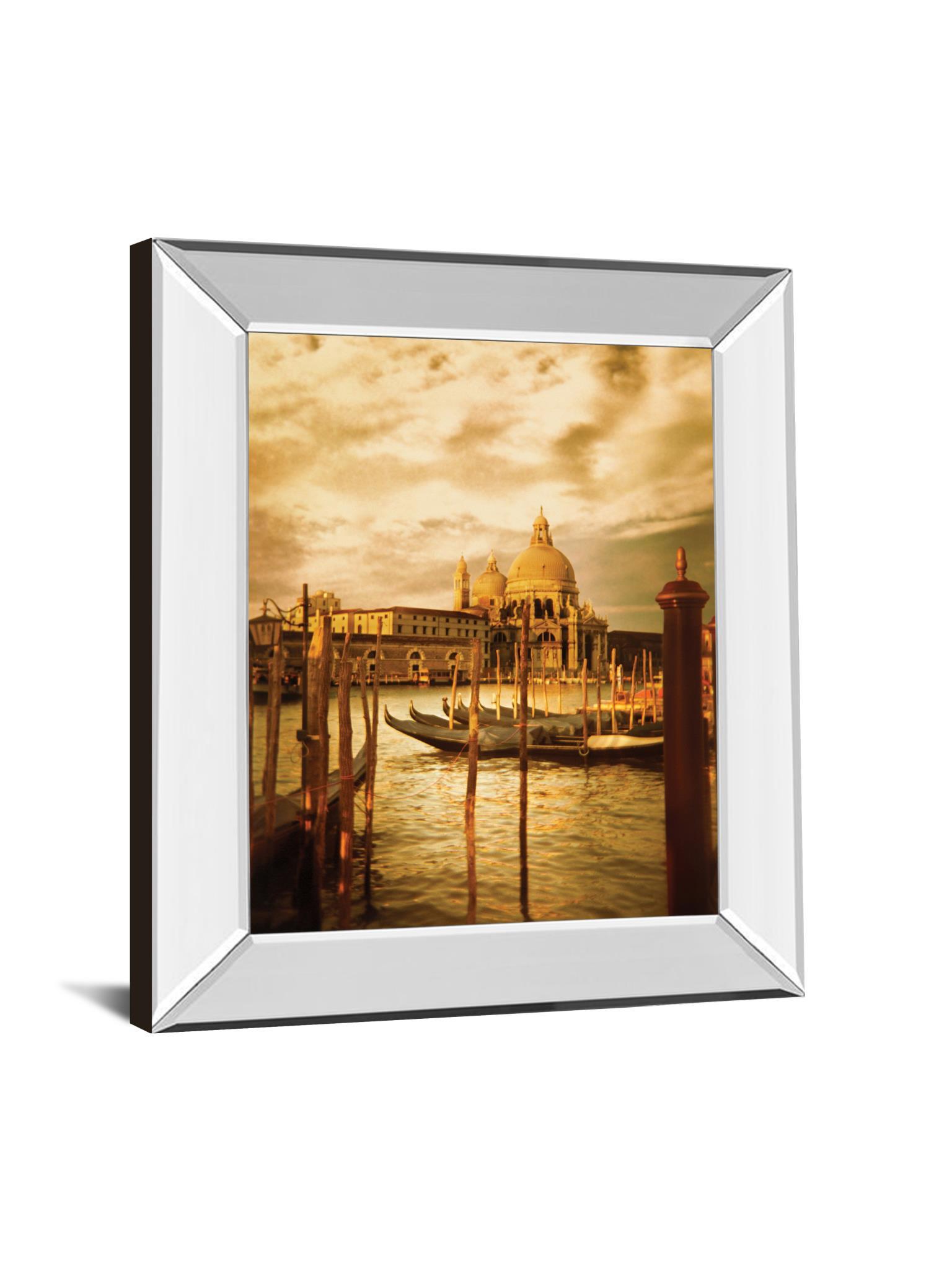 Venezia Sunset Il By Thompson - Mirror Framed Print Wall Art - Gold Classy Art