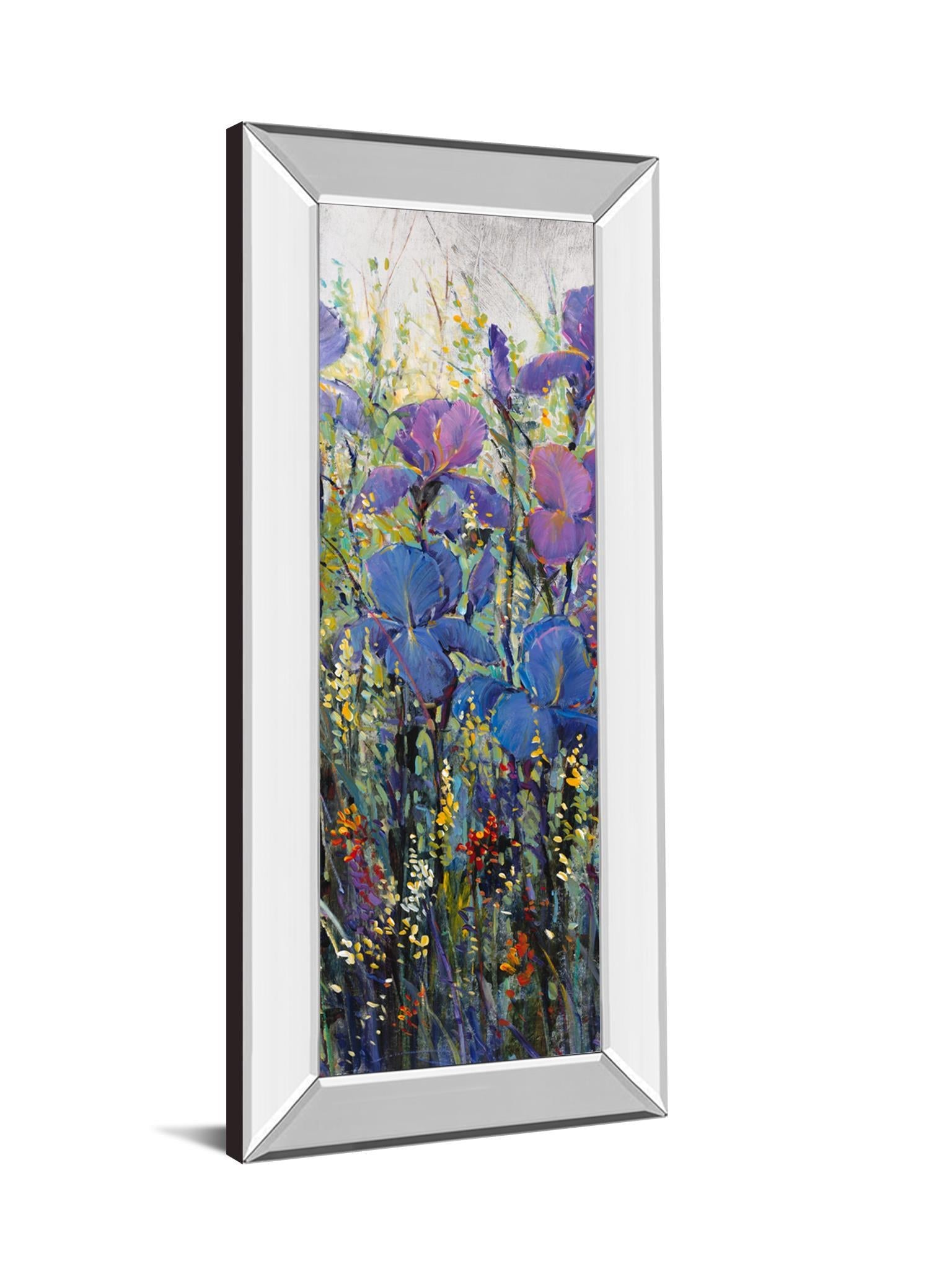 Iris Field Il By Tim Otoole - Mirror Framed Print Wall Art - Purple Classy Art