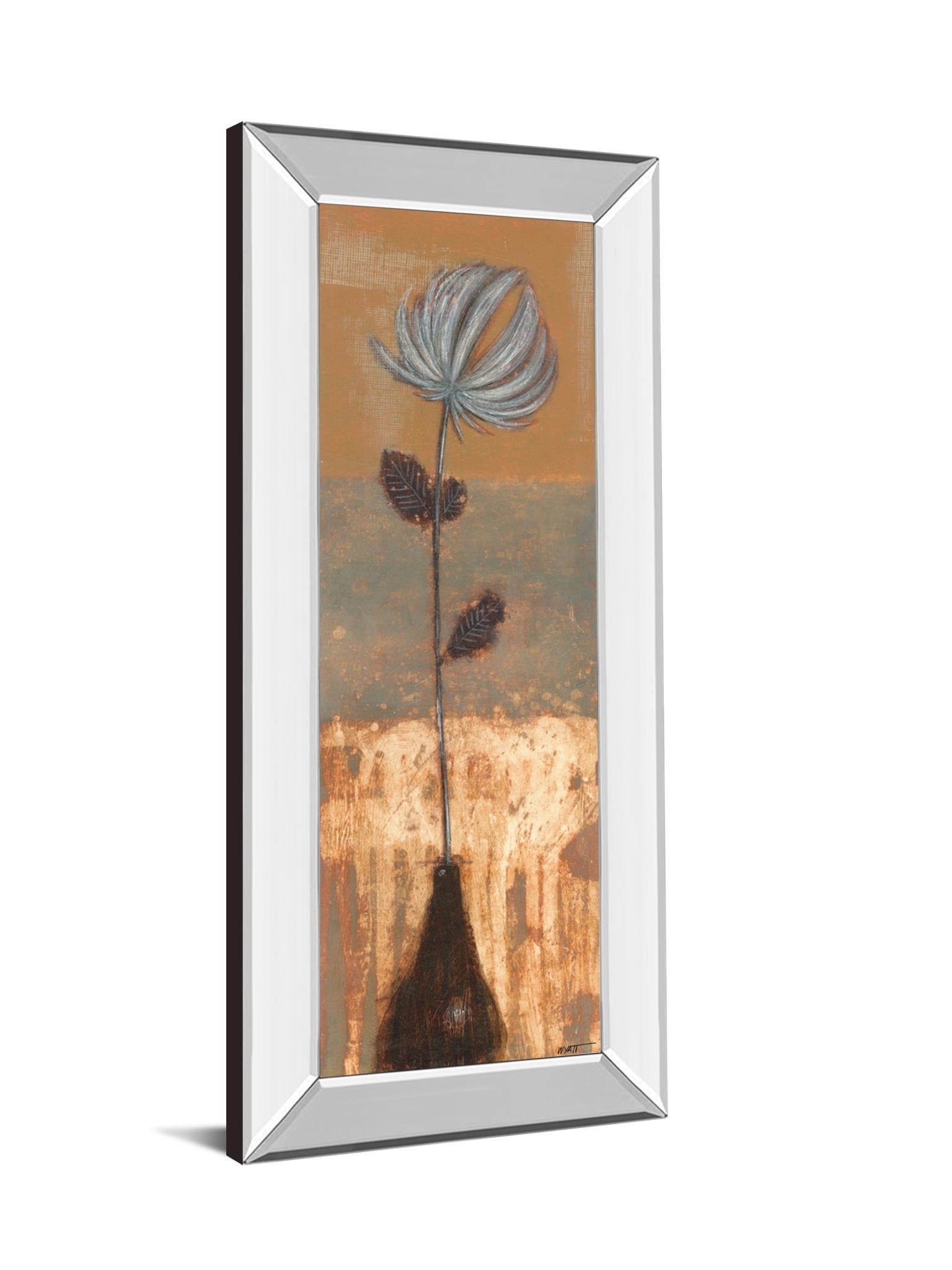 Solitary Flower Il By Norman Wyatt - Mirror Framed Print Wall Artt - Dark Gray Classy Art