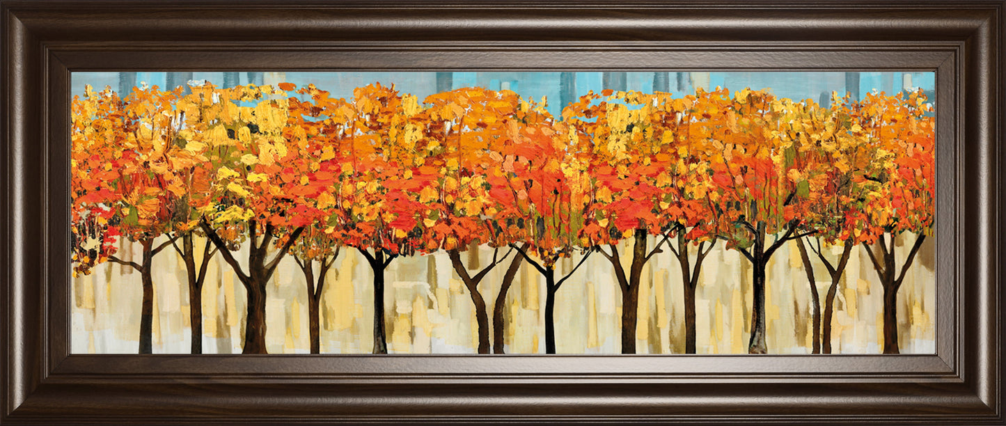 Avenue By Mark Chandon - Framed Print Wall Art - Orange Classy Art