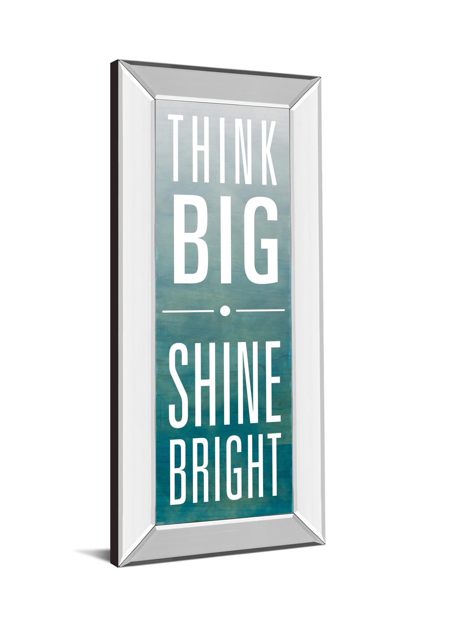 Shine By Sd Studios - Mirror Framed Print Wall Art - Blue Classy Art