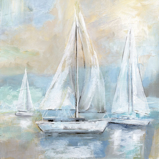 Sail Away By Nan - Light Blue Classy Art