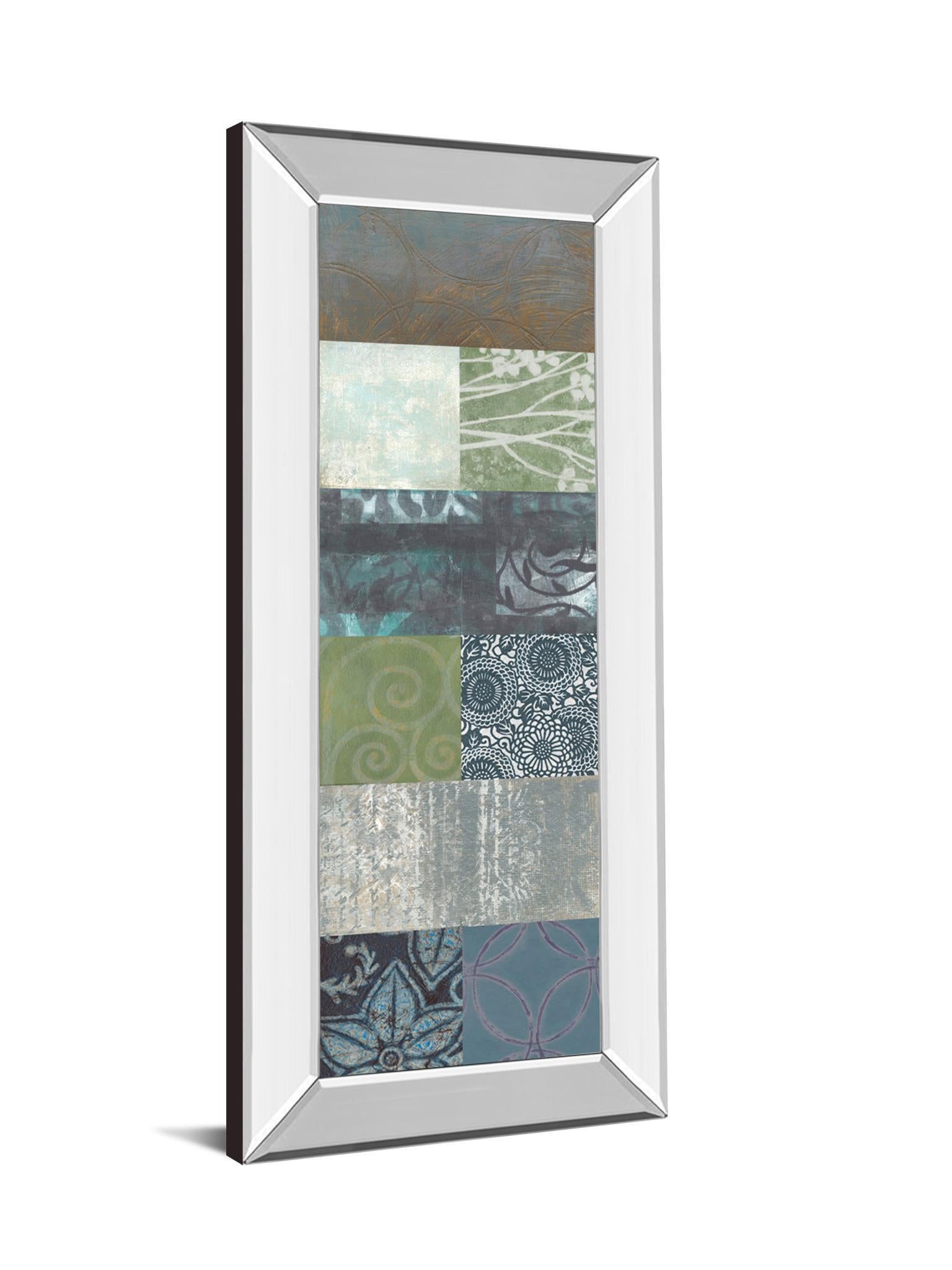 Zen Panel Il By Vision Studio - Mirror Framed Print Wall Art - Blue Classy Art