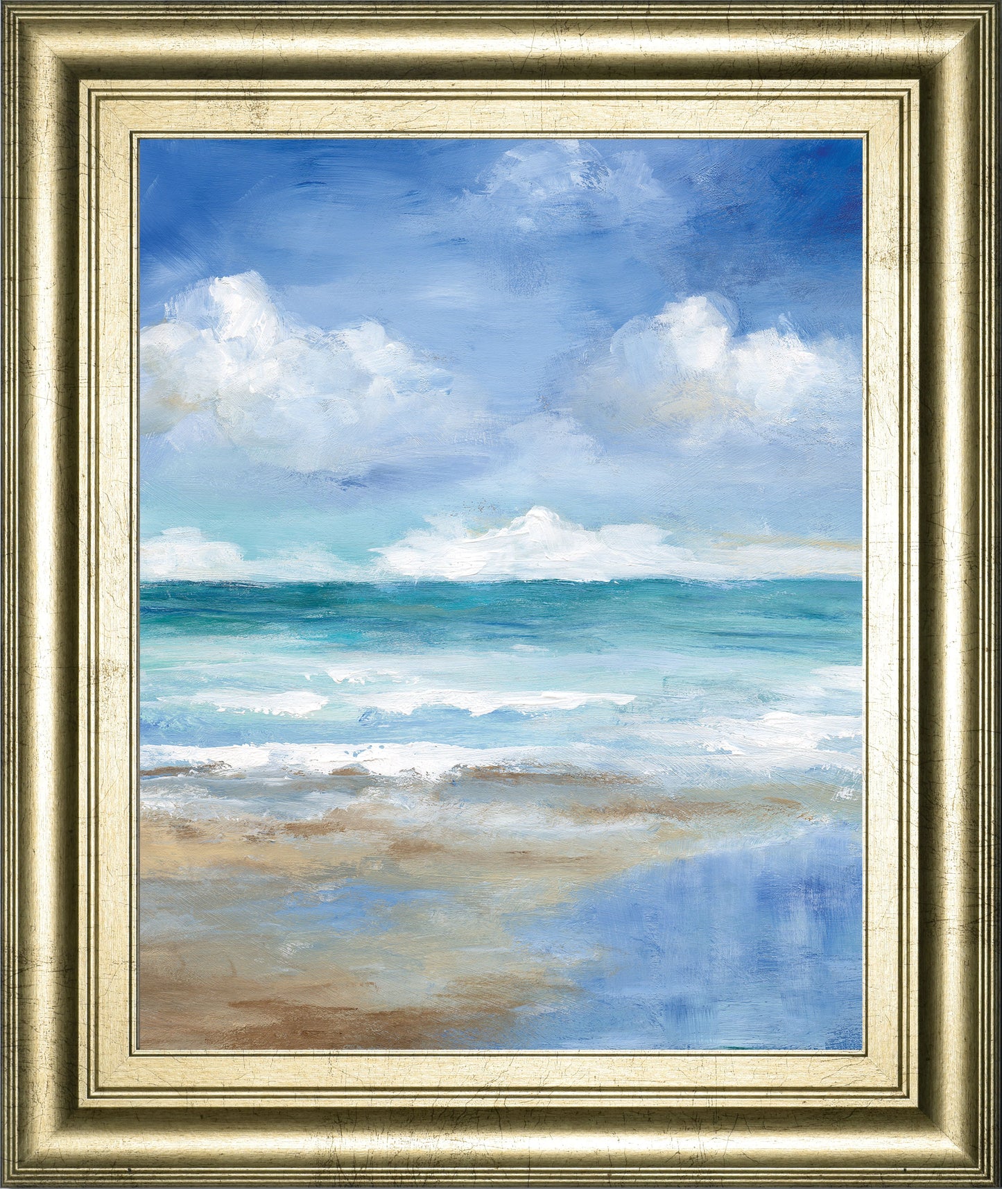 Washy Coast II By Nan - Framed Print Wall Art - Light Blue Classy Art