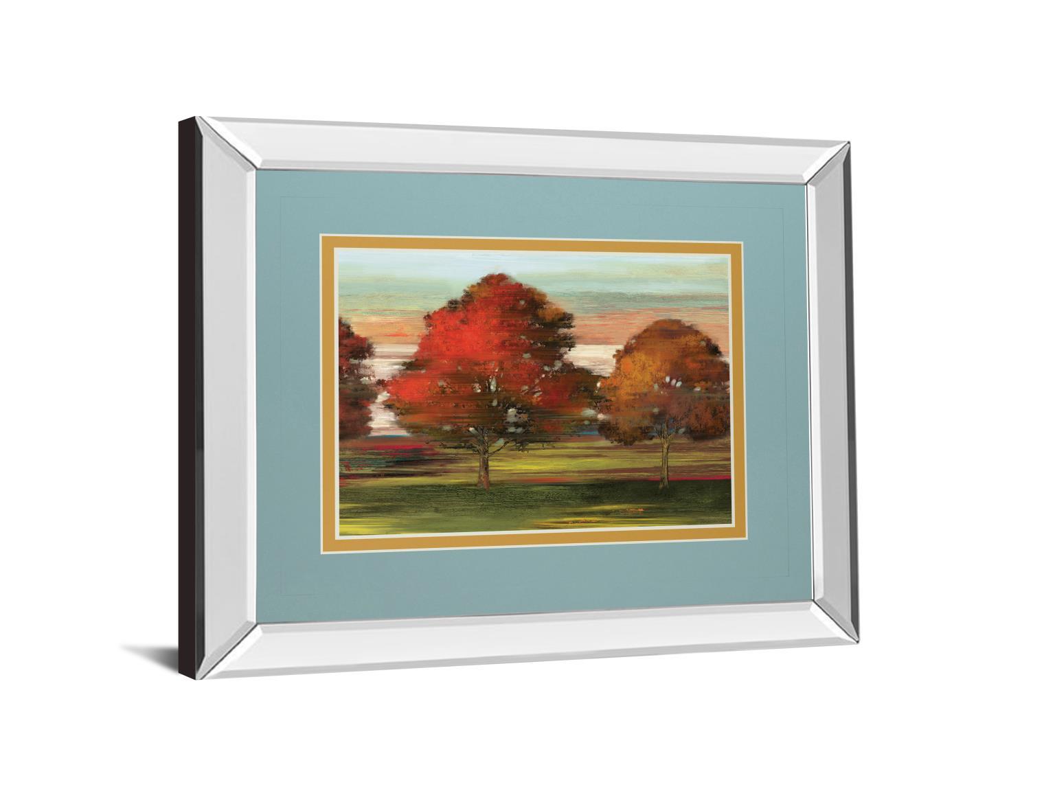 Tress In Motion By Alison Pearce - Mirror Framed Print Wall Art - Red Classy Art