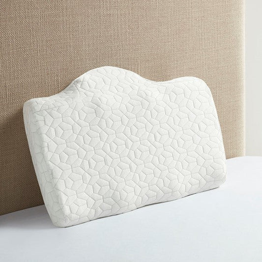 Cooling Gel Pad Contour Foam Pillow with Removable Rayon from Bamboo/Poly Cover White Olliix.com