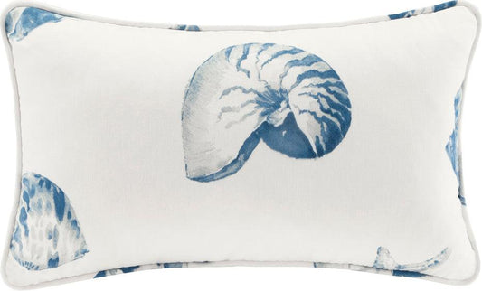 Beach Coastal House Oblong Pillow 20x12" Blue Olliix.com