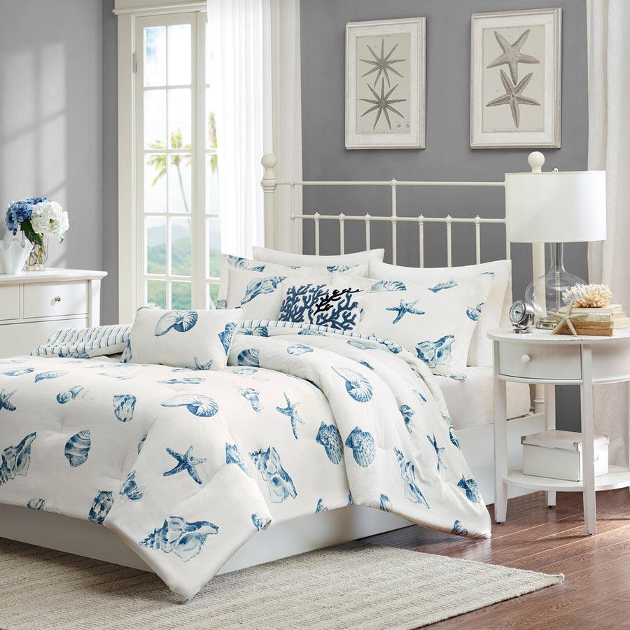 Beach Full/Queen House Duvet Cover Set Blue Olliix.com